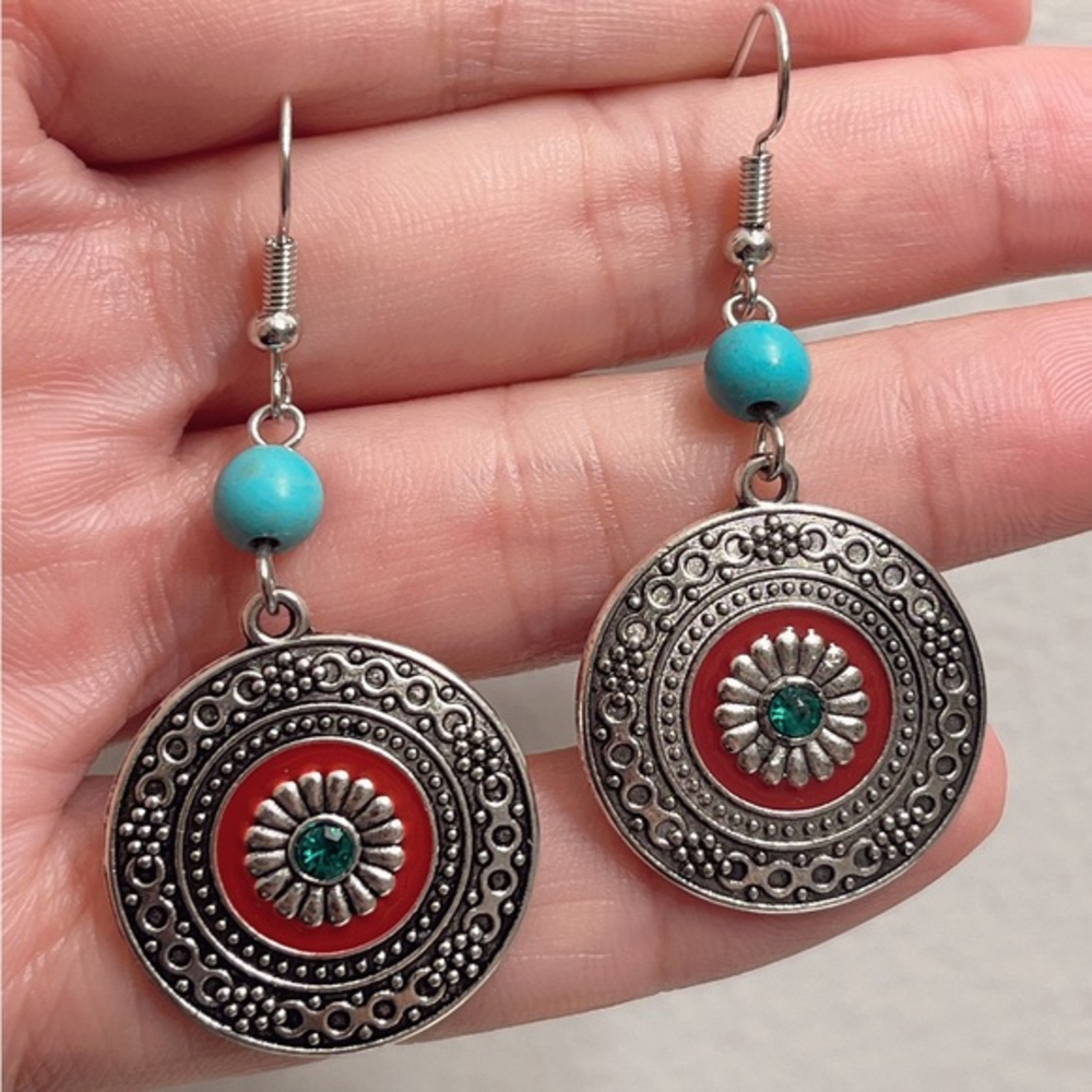 Round boho earrings